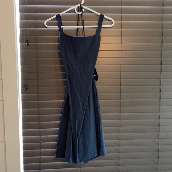 Lulus Dresses & Skirts - Navy Lulu’s cross buckle strap over the knee dress